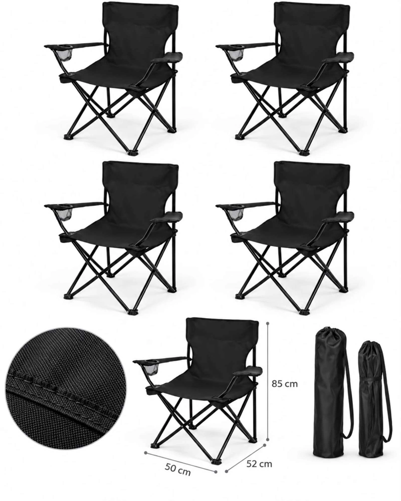 4 SILLAS PLEGABLES LIVIANAS CON BOLSO DE TRANSPORTE - 6