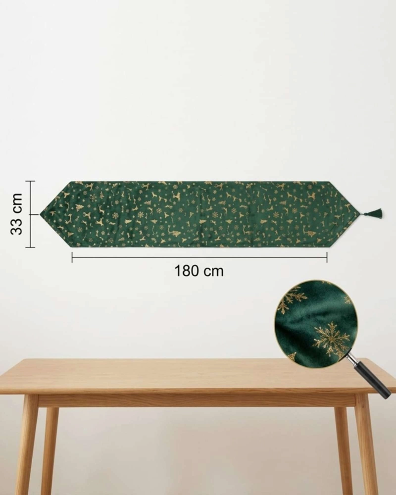 CAMINO DE MESA NAVIDEÑO TEXTURA ELEGANTE 33X180 CM - 7
