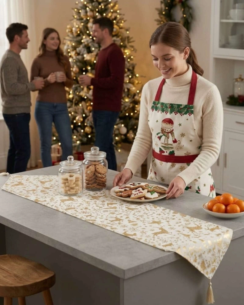 CAMINO DE MESA NAVIDEÑO TEXTURA ELEGANTE 33X180 CM - 4