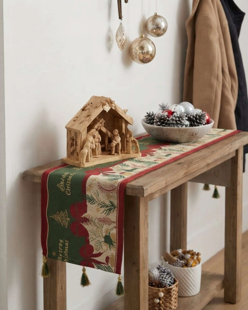 CAMINO DE MESA NAVIDEÑO ELEGANTE 33X180 CM DECORACION FESTIVA - 3