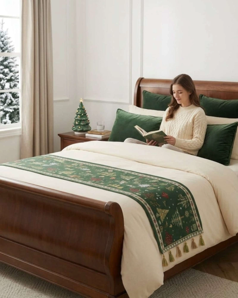 CAMINO DE MESA NAVIDEÑO ELEGANTE 33X180 CM DECORACION FESTIVA - 6