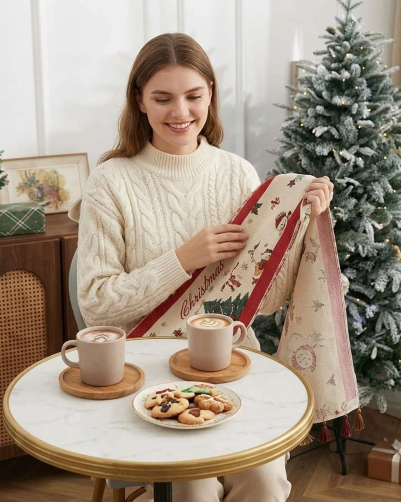CAMINO DE MESA NAVIDEÑO ELEGANTE 33X180 CM DECORACION FESTIVA - 2