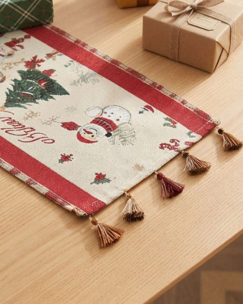 CAMINO DE MESA NAVIDEÑO ELEGANTE 33X180 CM DECORACION FESTIVA - 3