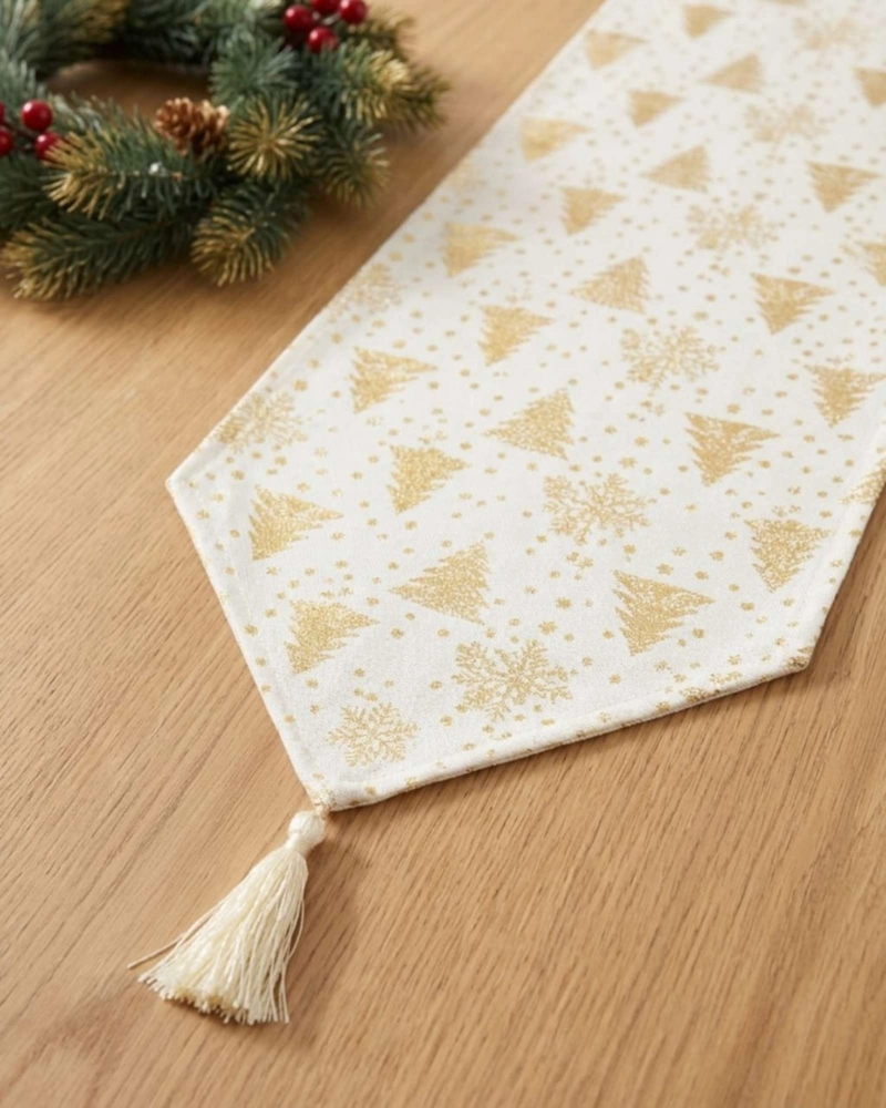 CAMINO DE MESA NAVIDEÑO TEXTURA ELEGANTE 33X180 CM - 2