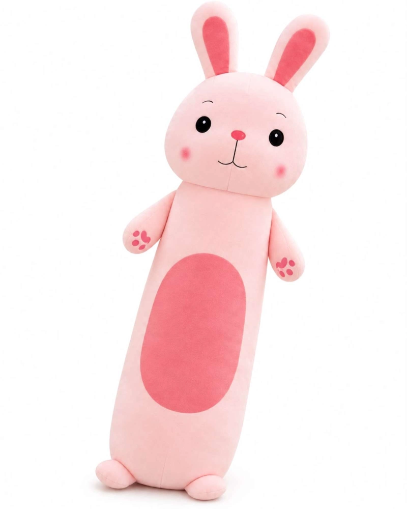 ALMOHADA COJIN LARGO CONEJO PELUCHE SUAVE 70 CM - 4