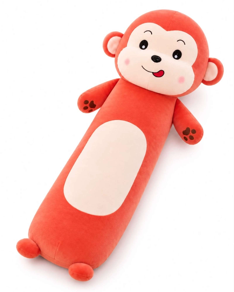 ALMOHADA COJIN LARGO MONO PELUCHE SUAVE 70 CM - 4