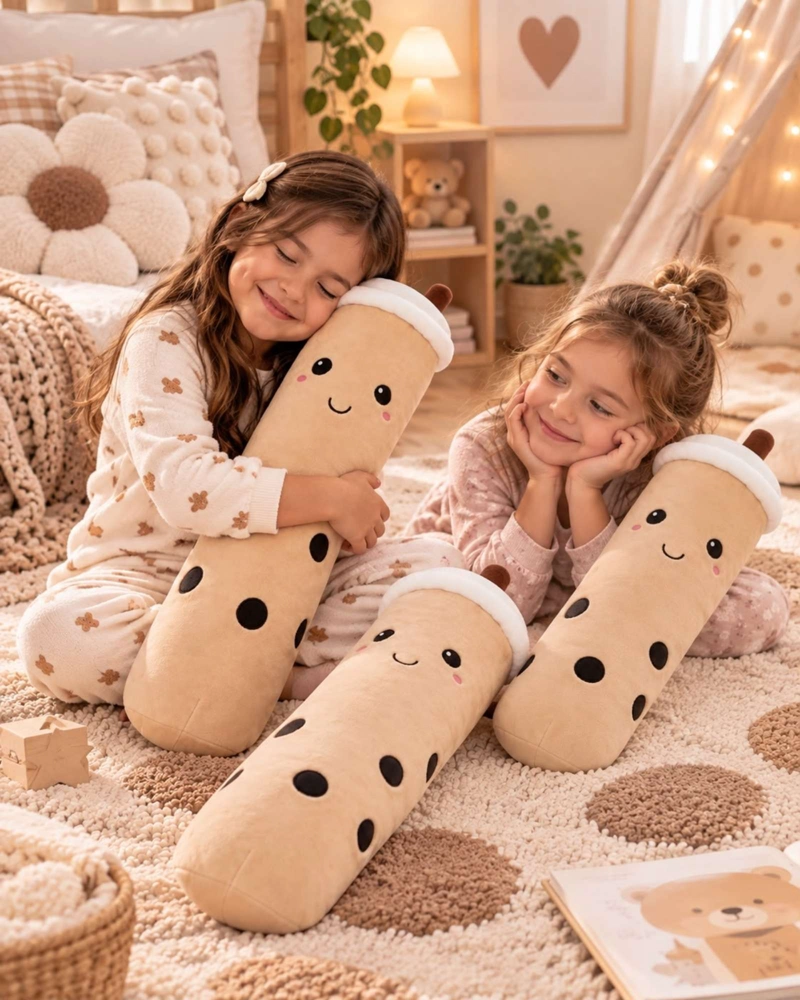 ALMOHADA COJIN LARGO TEA TE  DE BURBUJAS PELUCHE SUAVE 70 CM - 2