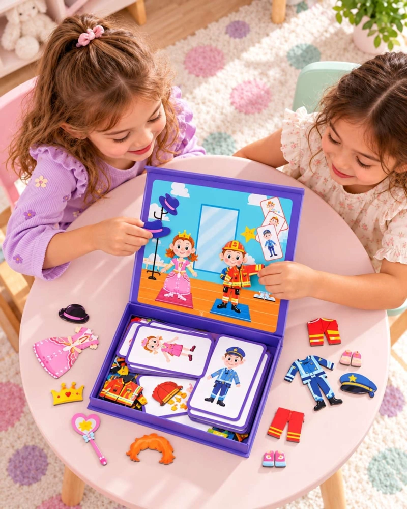 LIBRO PIZARRA MAGNE TICA JUGUETE DIDACTICO PROFESIONES PARA VESTIR CON TARJETAS - 1