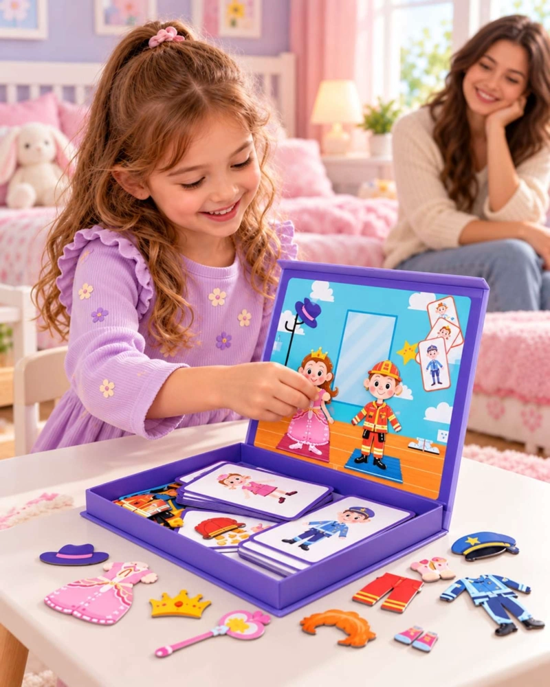 LIBRO PIZARRA MAGNE TICA JUGUETE DIDACTICO PROFESIONES PARA VESTIR CON TARJETAS - 2