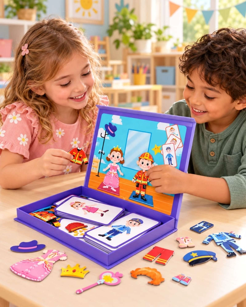 LIBRO PIZARRA MAGNE TICA JUGUETE DIDACTICO PROFESIONES PARA VESTIR CON TARJETAS - 3