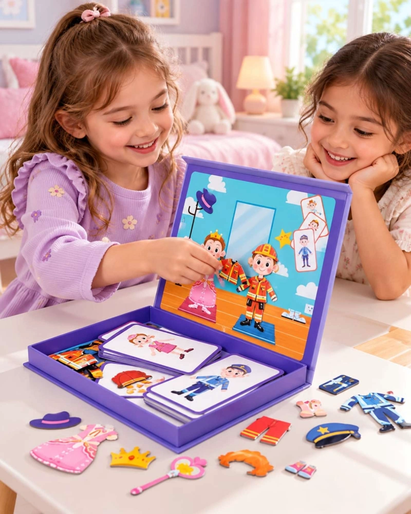 LIBRO PIZARRA MAGNE TICA JUGUETE DIDACTICO PROFESIONES PARA VESTIR CON TARJETAS - 4