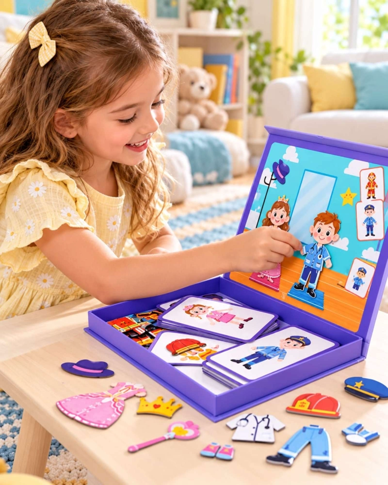 LIBRO PIZARRA MAGNE TICA JUGUETE DIDACTICO PROFESIONES PARA VESTIR CON TARJETAS - 5