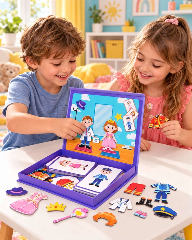 LIBRO PIZARRA MAGNE TICA JUGUETE DIDACTICO PROFESIONES PARA VESTIR CON TARJETAS - 7