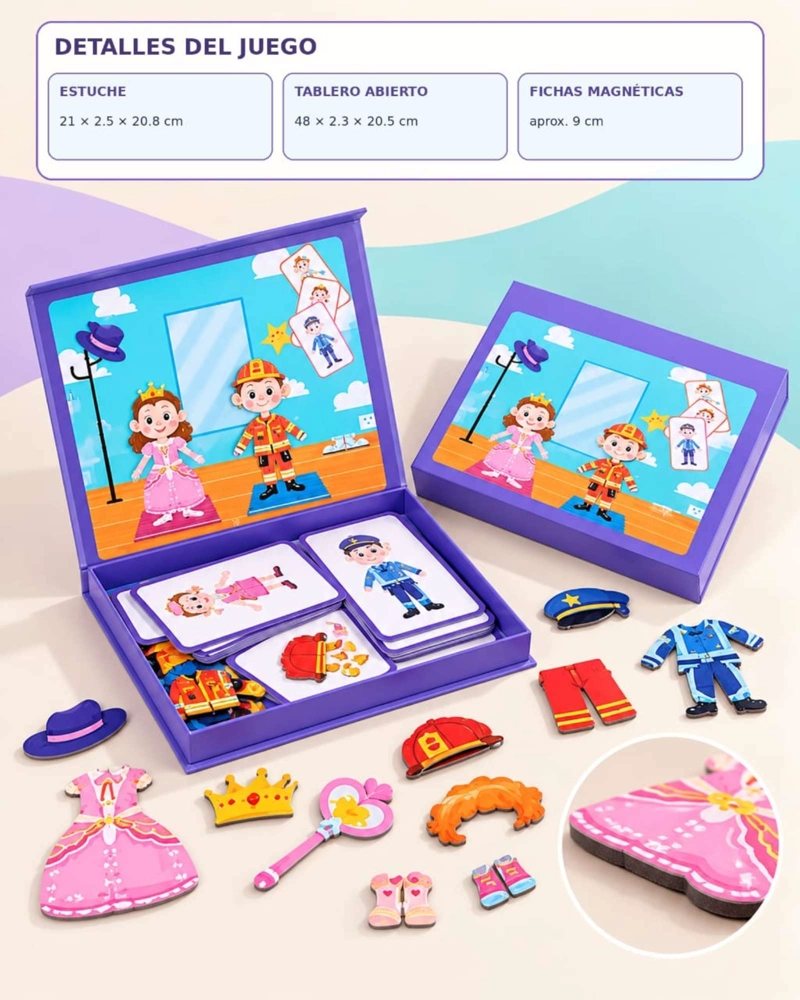 LIBRO PIZARRA MAGNE TICA JUGUETE DIDACTICO PROFESIONES PARA VESTIR CON TARJETAS - 8