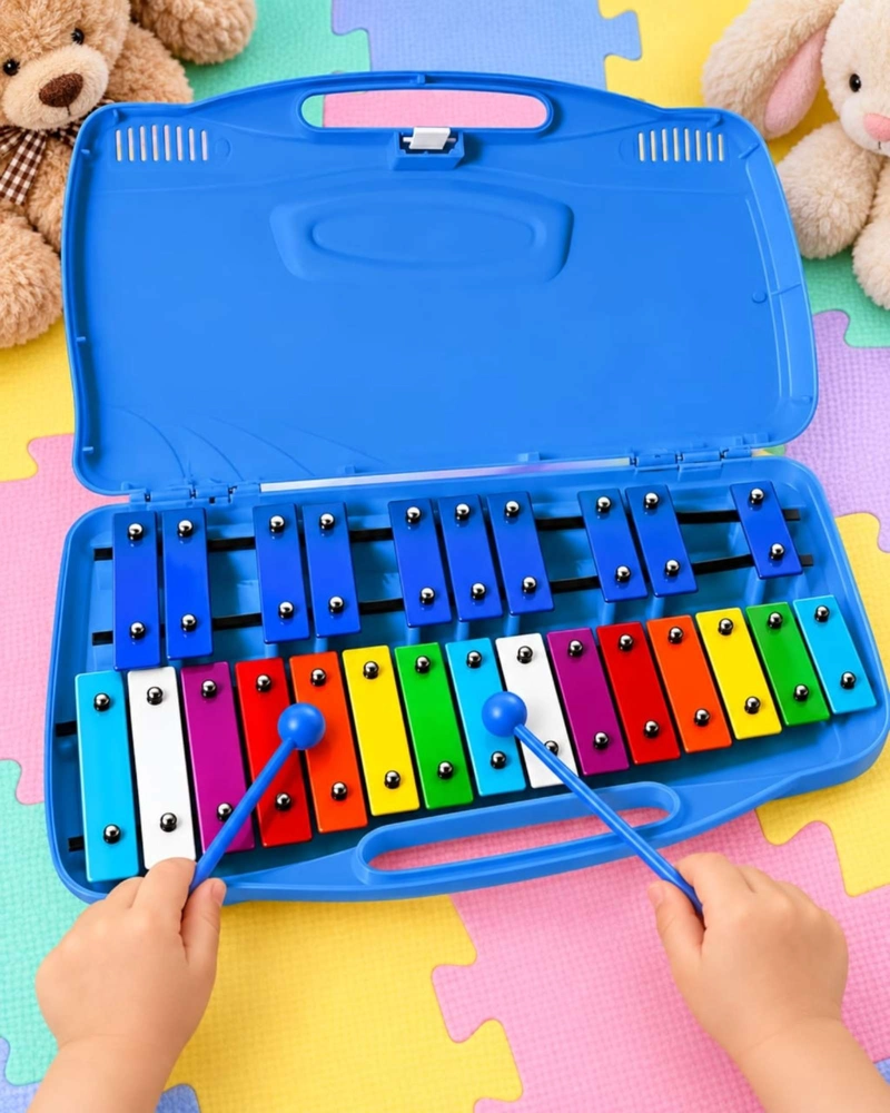 METALOFONO CROMATICO INFANTIL 25 NOTAS CON ESTUCHE Y BAQUETAS - 3