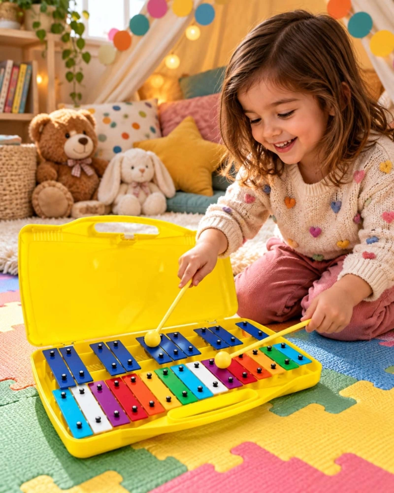 METALOFONO CROMATICO INFANTIL 25 NOTAS CON ESTUCHE Y BAQUETAS - 3