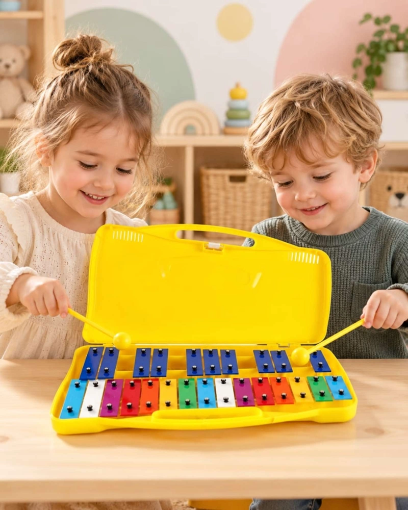 METALOFONO CROMATICO INFANTIL 25 NOTAS CON ESTUCHE Y BAQUETAS - 5