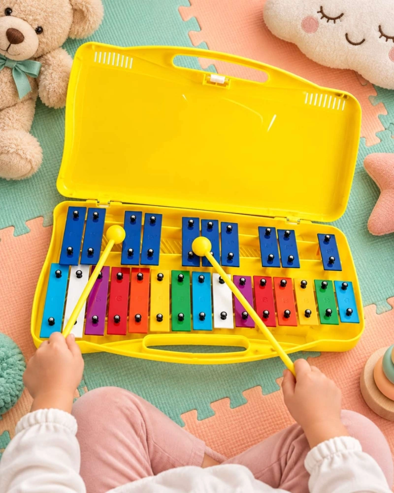 METALOFONO CROMATICO INFANTIL 25 NOTAS CON ESTUCHE Y BAQUETAS - 6