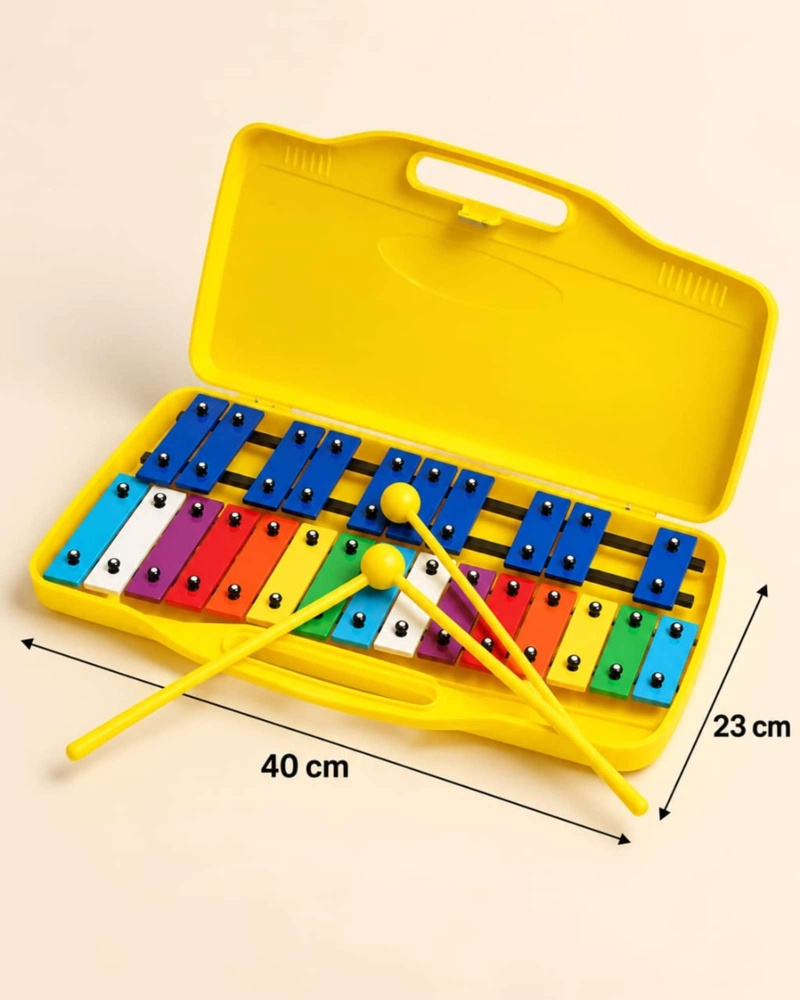 METALOFONO CROMATICO INFANTIL 25 NOTAS CON ESTUCHE Y BAQUETAS - 7