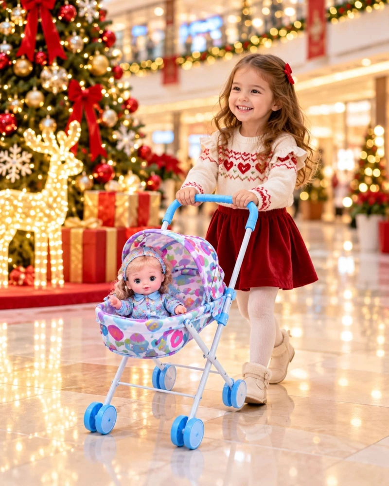 MUÑECA BEBE INTERACTIVA 35.5 CM CON COCHECITO Y ACCESORIOS - 4