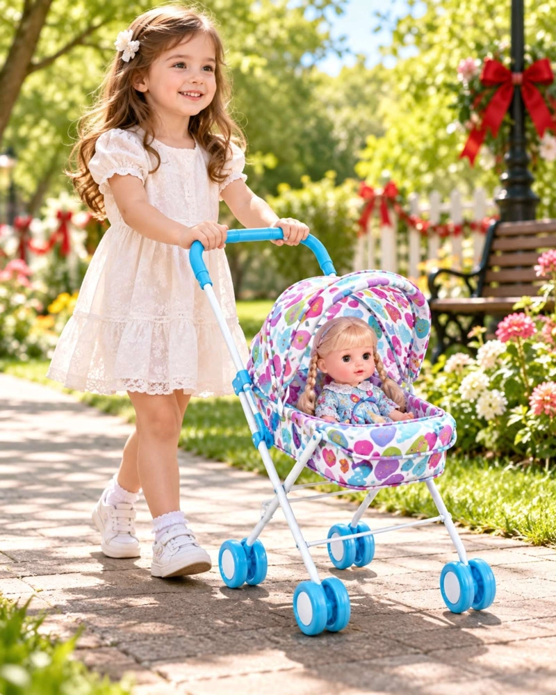 MUÑECA BEBE INTERACTIVA 35.5 CM CON COCHECITO Y ACCESORIOS - 5