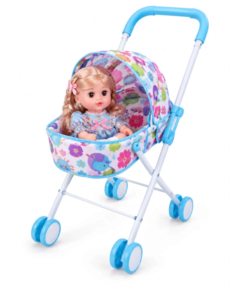 MUÑECA BEBE INTERACTIVA 35.5 CM CON COCHECITO Y ACCESORIOS - 7