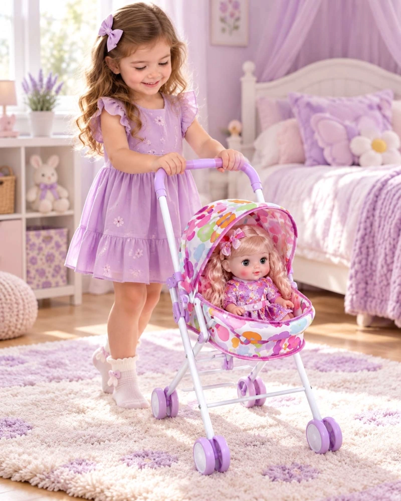 MUÑECA BEBE INTERACTIVA 35.5 CM CON COCHECITO Y ACCESORIOS - 3
