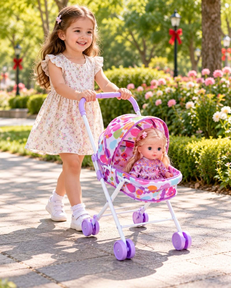 MUÑECA BEBE INTERACTIVA 35.5 CM CON COCHECITO Y ACCESORIOS - 4