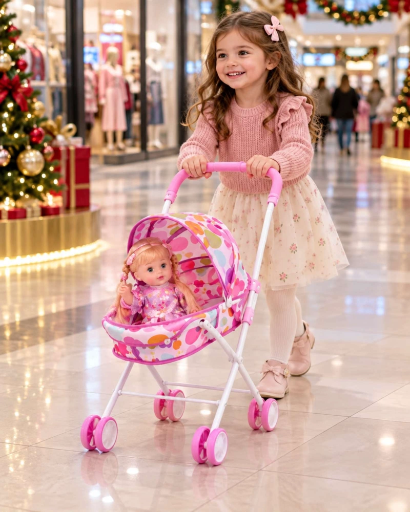 MUÑECA BEBE INTERACTIVA 35.5 CM CON COCHECITO Y ACCESORIOS - 3