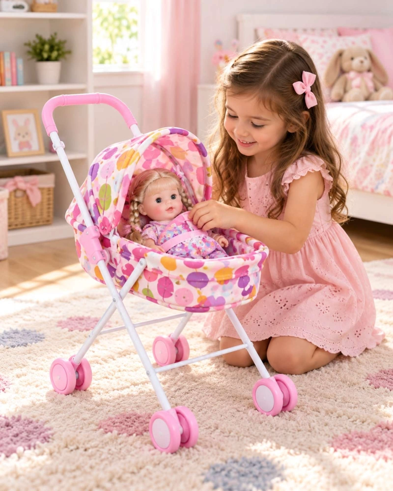 MUÑECA BEBE INTERACTIVA 35.5 CM CON COCHECITO Y ACCESORIOS - 5