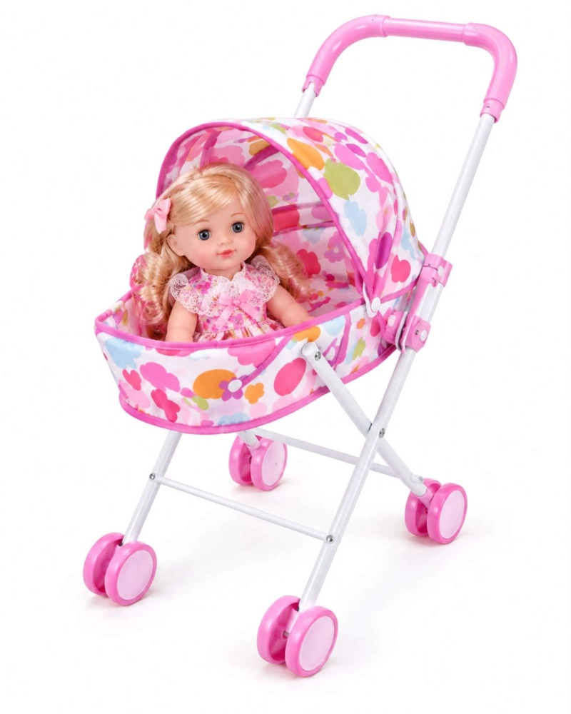 MUÑECA BEBE INTERACTIVA 35.5 CM CON COCHECITO Y ACCESORIOS - 7