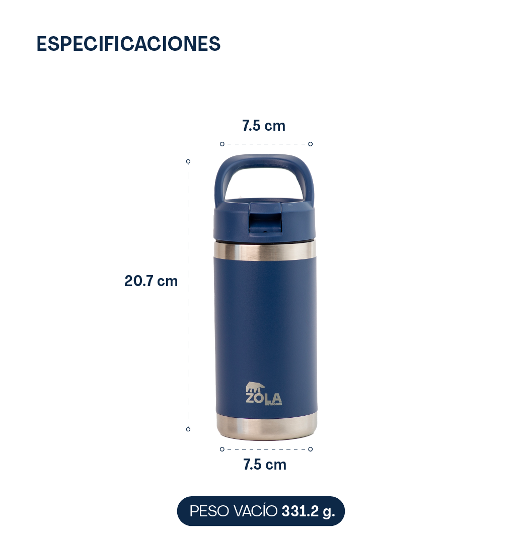 BOTELLA ZOLA OUTDOORS 350ML TÉRMICA KIDS - 7