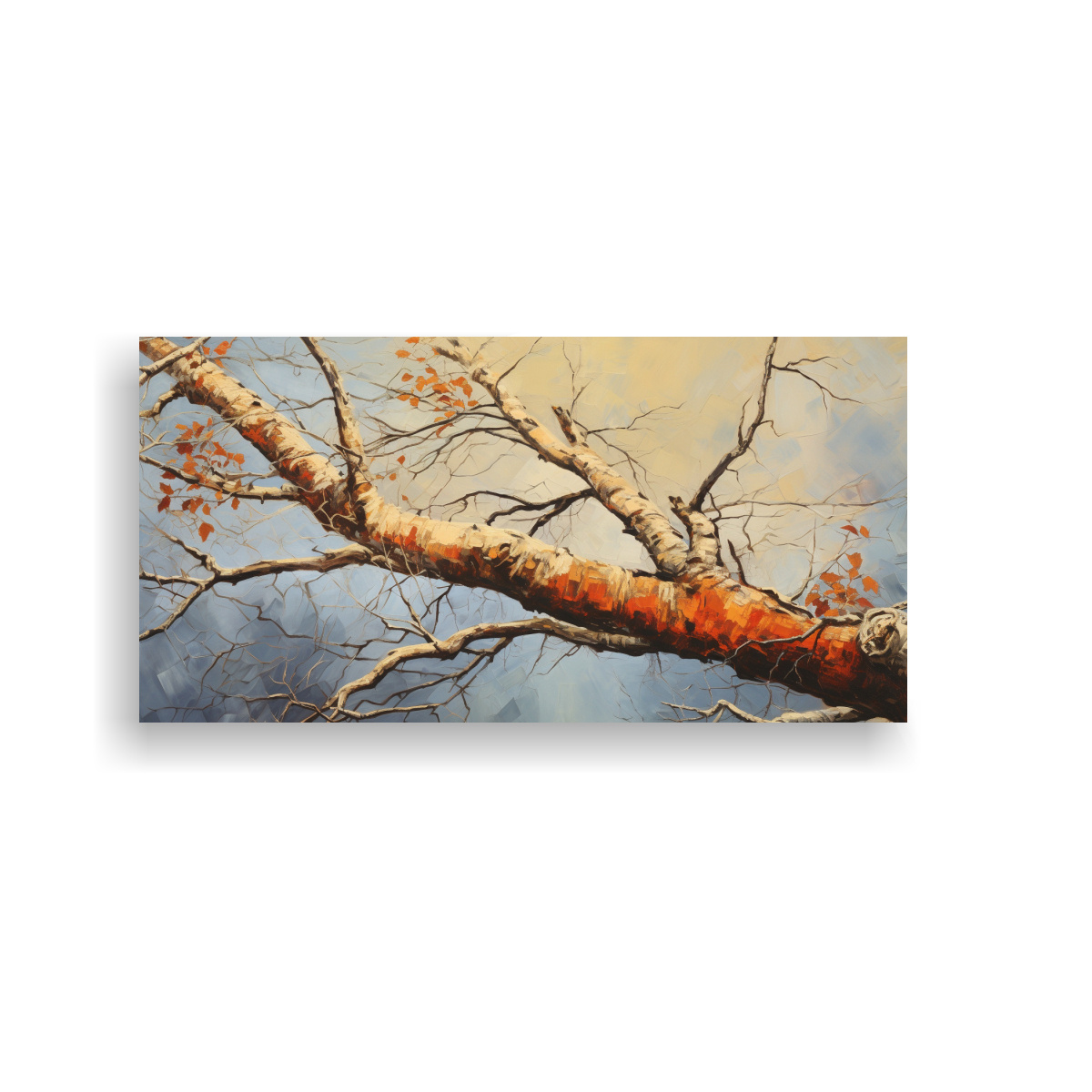 PINTURA MÁGICA DE ÁRBOL DE ABEDUL EN LIENZO, ESTILO ABSTRACTO DETALLADO EN ÓLEO 160X80CM - 1
