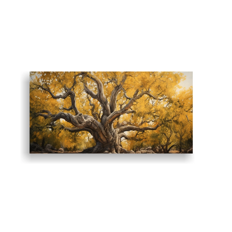 CUADRO ABSTRACTO DEL ÁRBOL DE ALAMO HORIZONTAL 100X50CM - 1