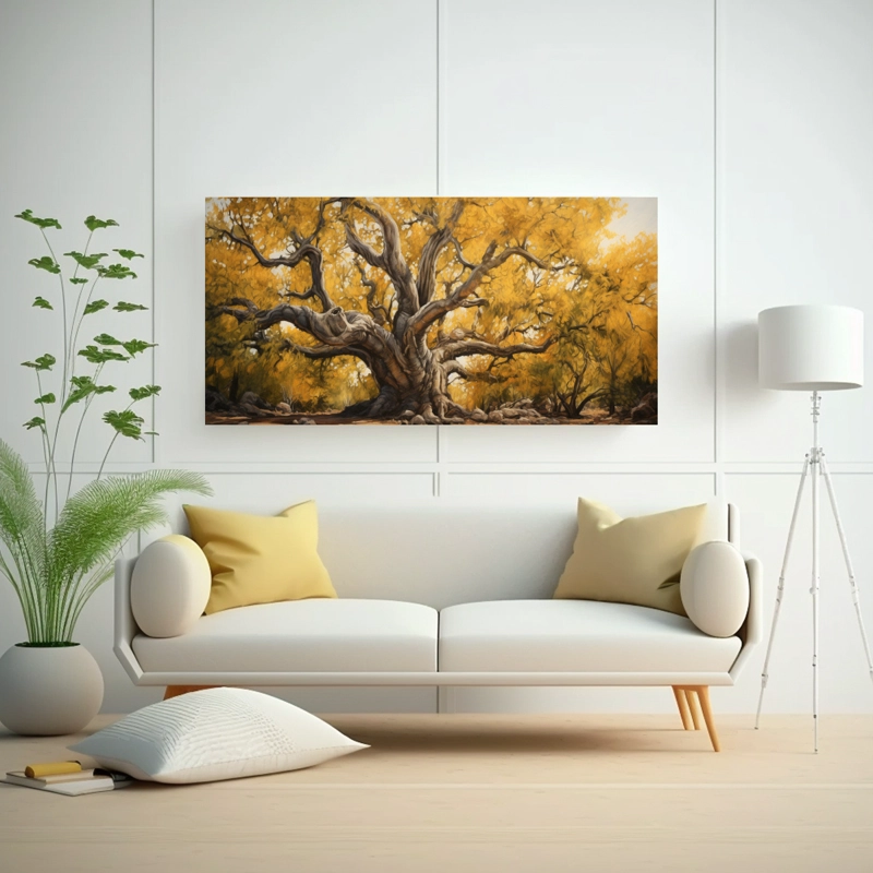 CUADRO ABSTRACTO DEL ÁRBOL DE ALAMO HORIZONTAL 100X50CM - 2