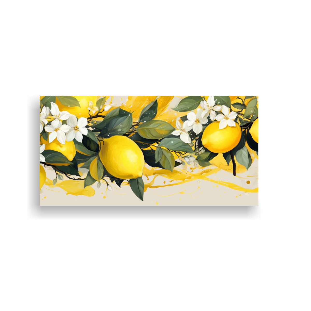 CUADRO DE DECORACIÓN CANVA IMAGEN EQUILIBRIO UN LIMONERO EN COLORES AMARILLO Y BLANCO CON 120X60CM - 1