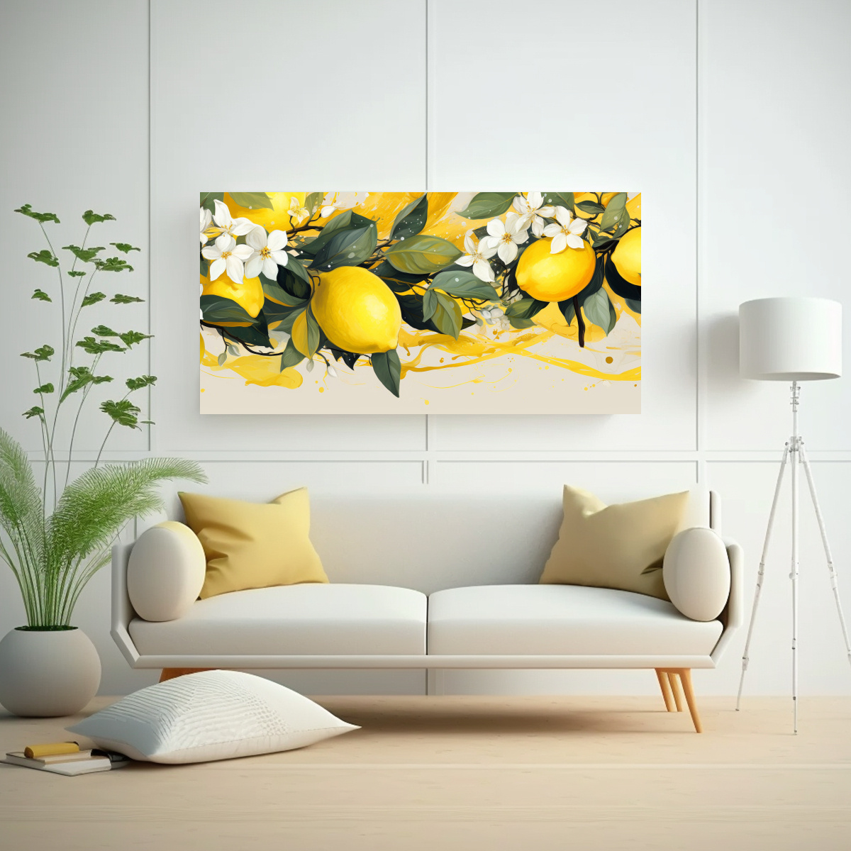 CUADRO DE DECORACIÓN CANVA IMAGEN EQUILIBRIO UN LIMONERO EN COLORES AMARILLO Y BLANCO CON 120X60CM - 2