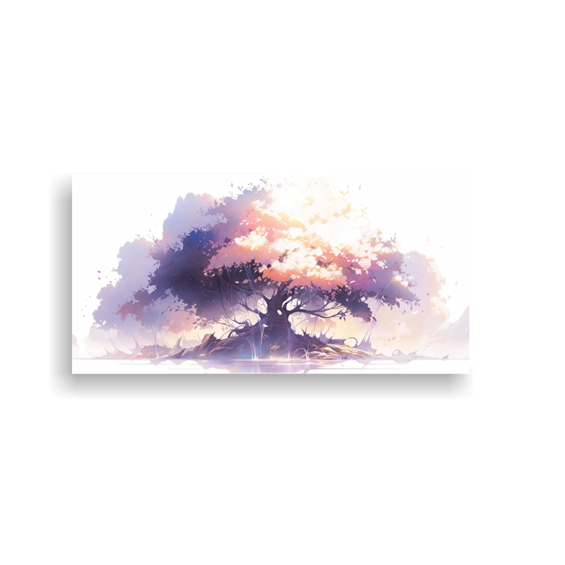 CUADRO CREATIVO DE ÁRBOL EN COLORES BLANCOS  ATMOSFERA NEONOIR Y NEO POP 120X60CM - 1