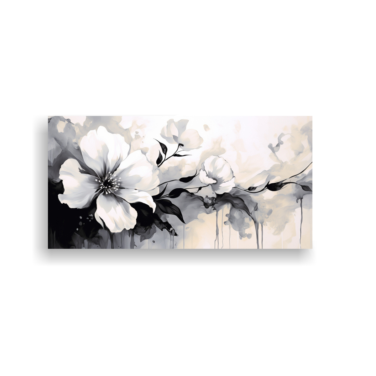 PINTURAS DECORATIVAS ESTILO NEONOIR CON ATMÓSFERA FANTÁSTICA EN BLANCO Y NEGRO 80X40CM - 1