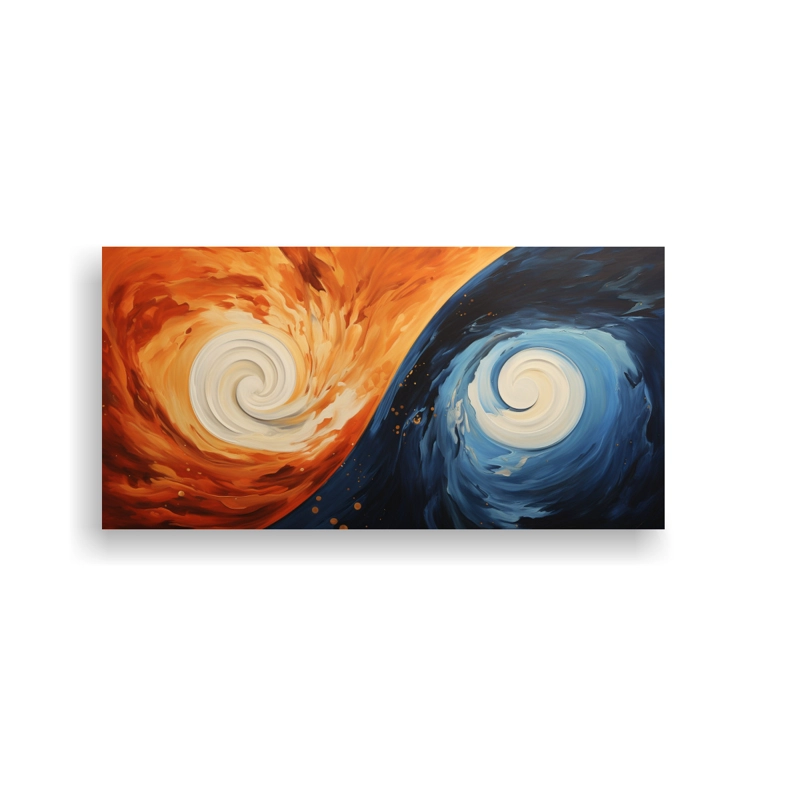CUADROS ABSTRACTOS PARA SALA CON FORMAS EN MOVIMIENTO 140X70CM - 1