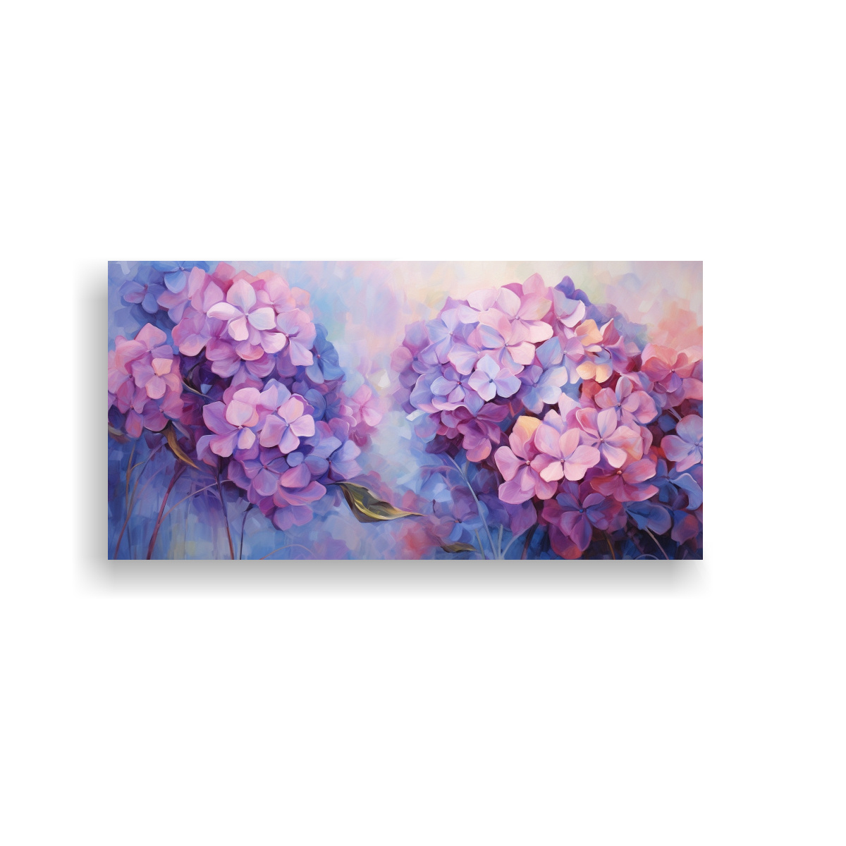 CUADRO ABSTRACTO MINIMALISTA DE HORTENSIAS: ARTE DE PARED INSPIRADOR 120X60CM - 1