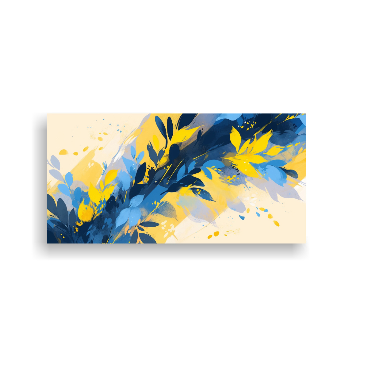 ARTE DE PARED INSPIRACIÓN AMARILLO Y AZUL ESTILO NEONOIR 80X40CM - 1