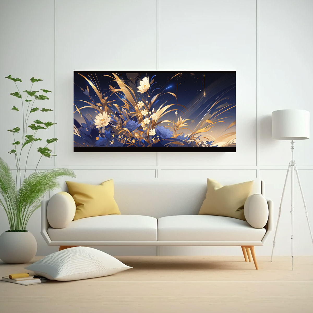 PINTURAS DECORATIVAS EN BASTIDOR CON FINAS LÍNEAS DE EXPRESIVIDAD Y ATMÓSFERA NEONOIR EN 60X30CM - 2
