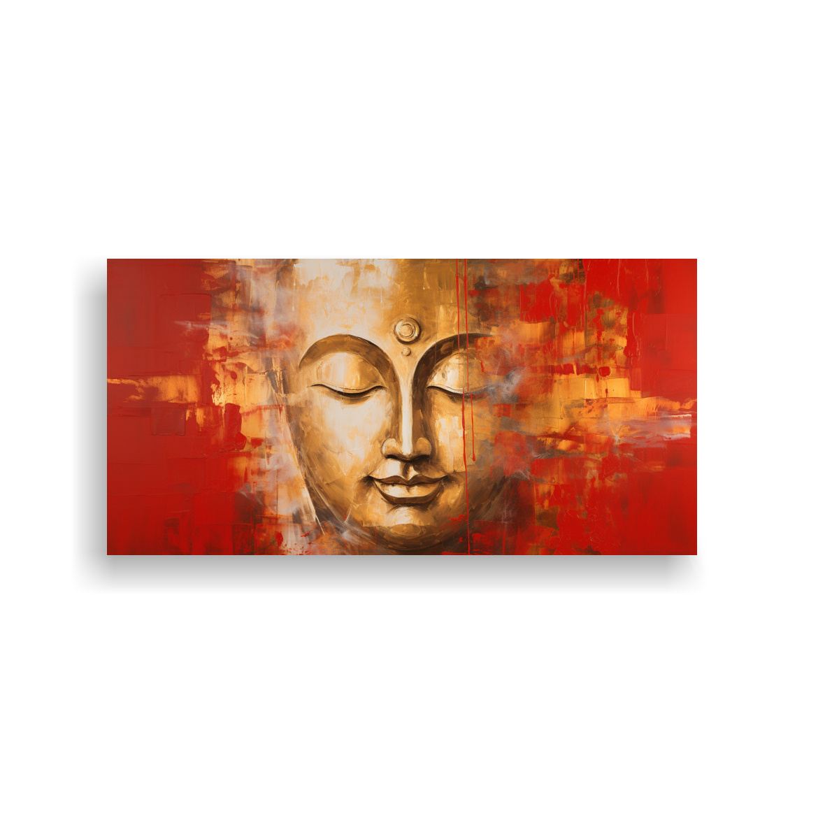 PINTURA DECORATIVA ABSTRACTA DE ROSTRO DE BUDA EN ESTILO MODERNO CON COLORES VIBRANTES Y D 60X30CM - 1
