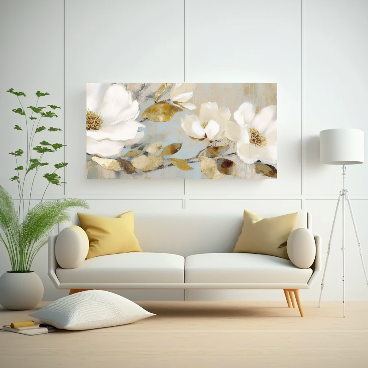 ARTE DECORATIVO ÚNICO PINTADO A MANO SIN FLORES DE ESTILO CON PINTURAS ESPECTACULARES 40X20CM - 2