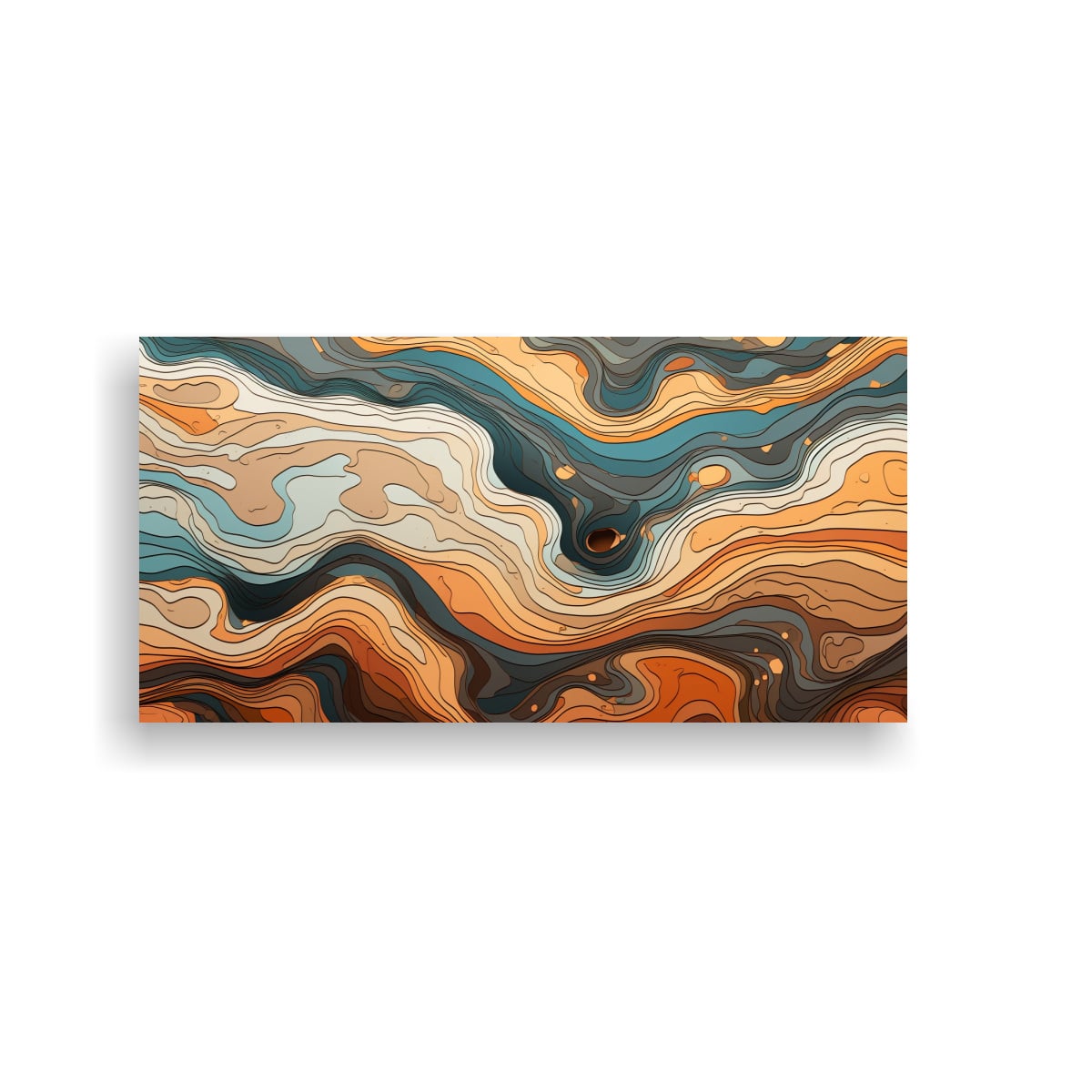 PINTURAS DECORATIVAS DE LIENZO VERTICAL CON CONTORNOS ABSTRACTOS DE TERRENOS INEXPLORADOS 140X70CM - 1