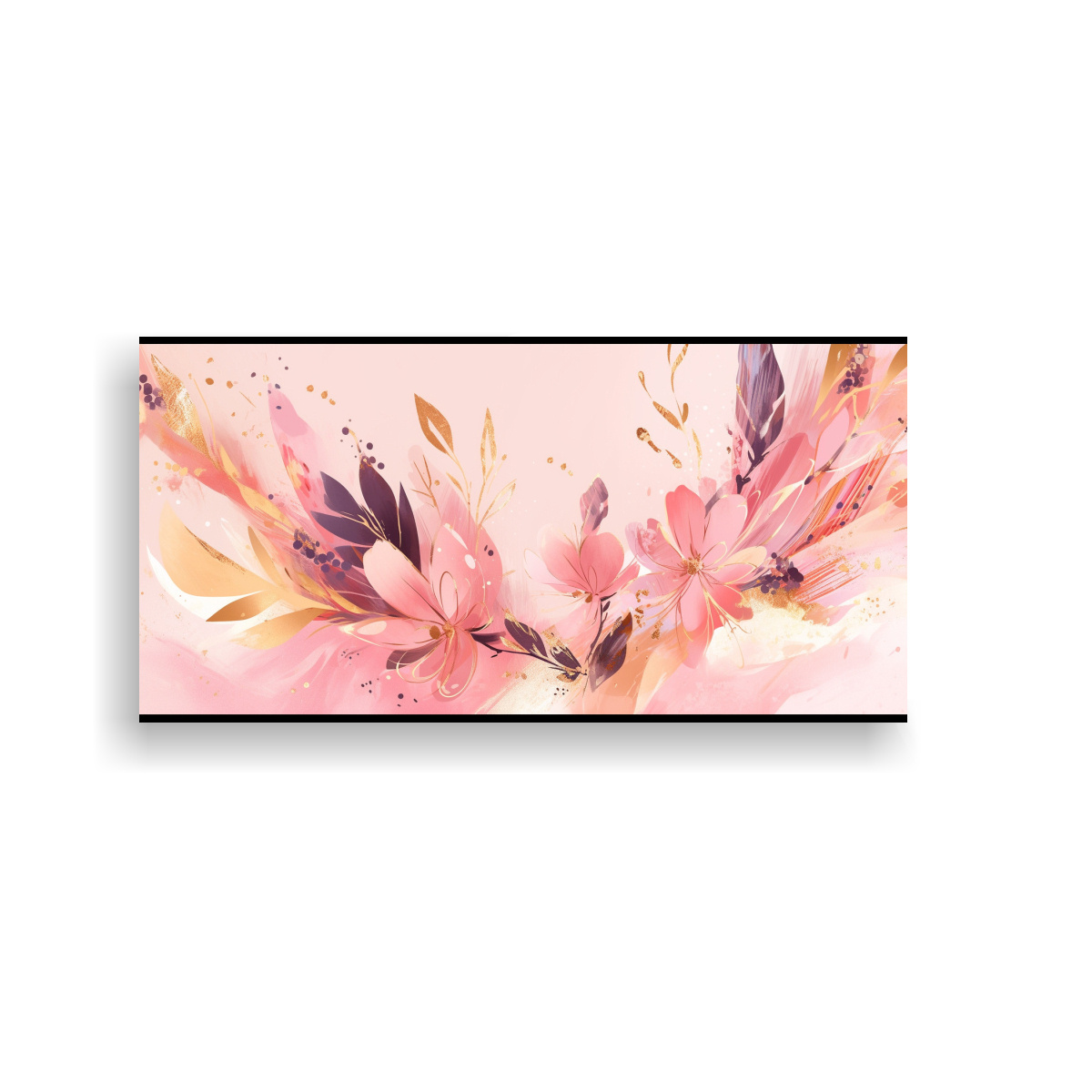 CUADROS DE PARED MODERNOS EN COLORES ORO Y ROSA ATMOSFERA NEONOIR AL ESTILO DE LA DECORACI 160X80CM - 1