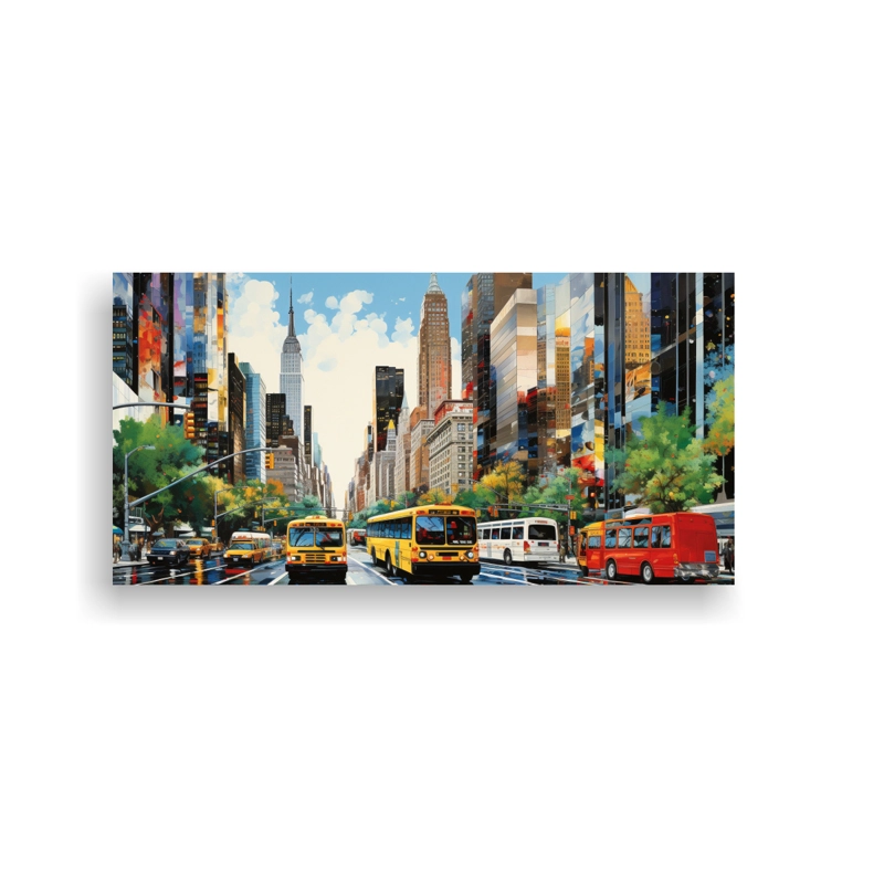 LIENZO DE TELA VINTAGE MOTIVO PINTAR UNA IMAGEN DE UNA CALLE URBANA LLENA DE PINTURAS DE D 140X70CM - 1