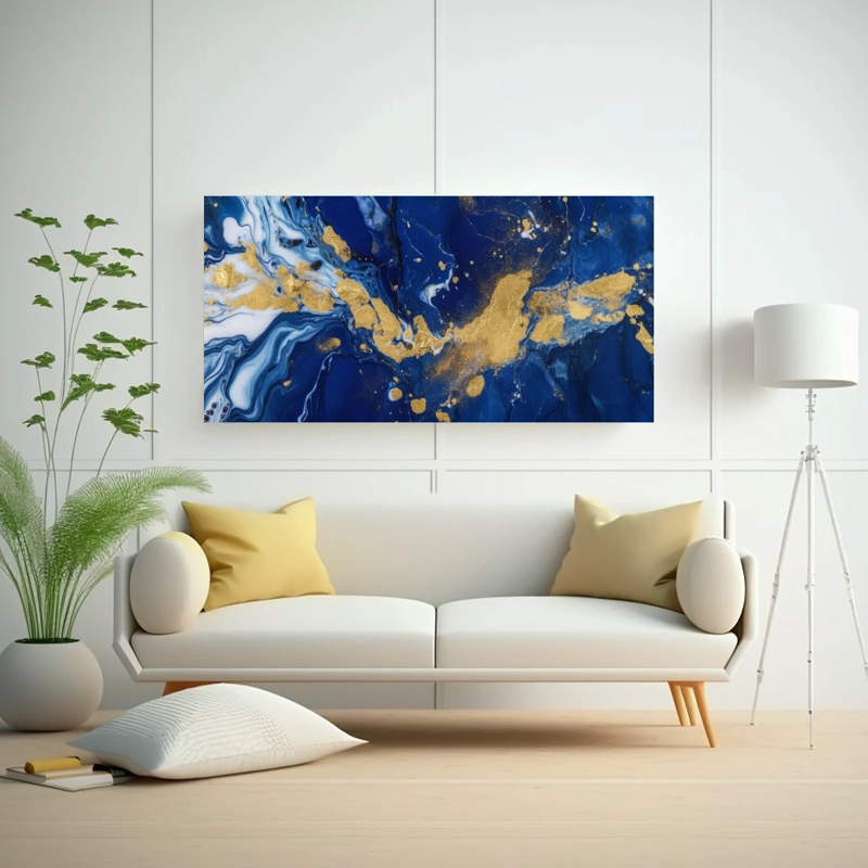 CUADRO DE PARED CON DISEÑO MINIMALISTA DE ELEGANCIA Y MÁRMOL LUJOSO 60X30CM - 2