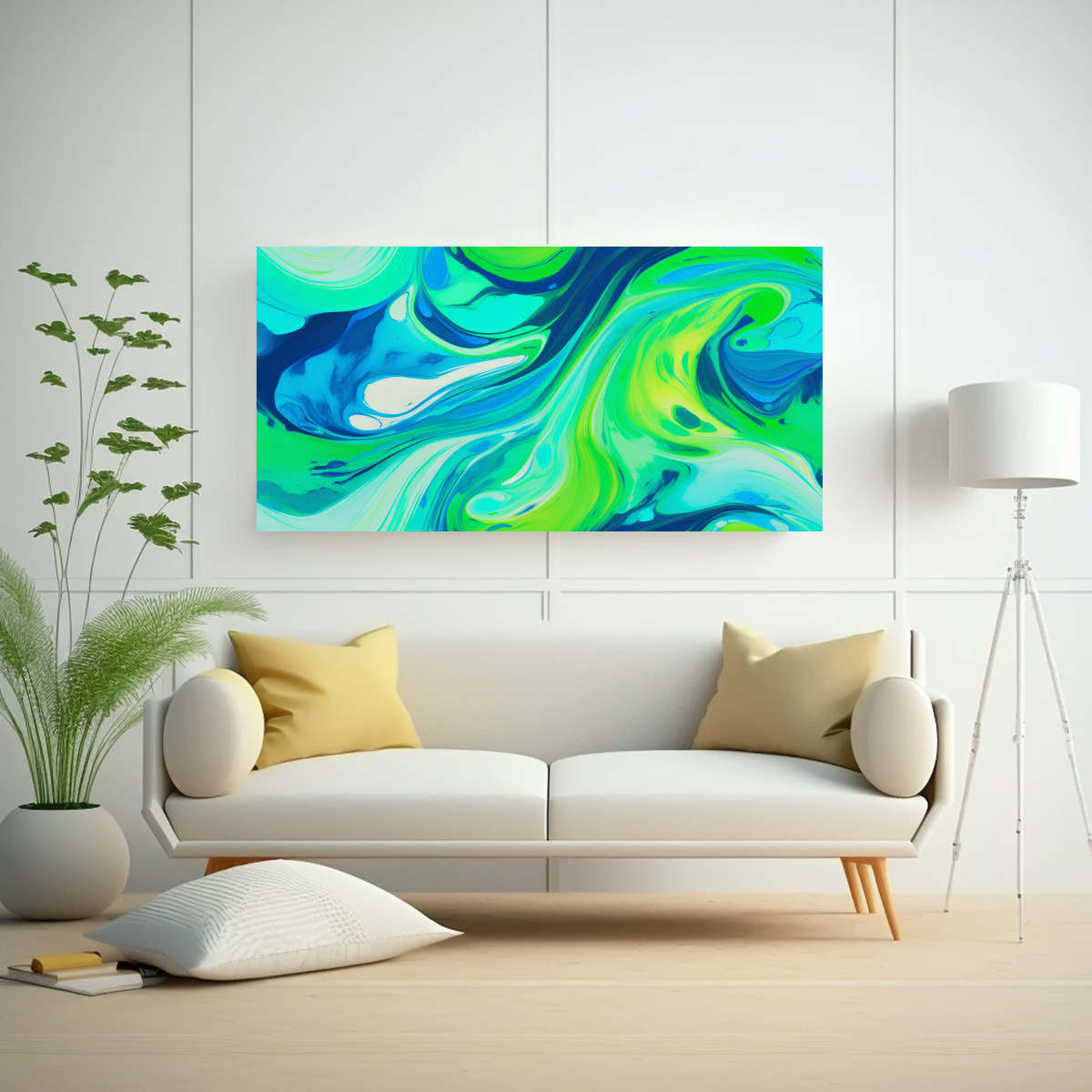 PINTURA MODERNA FLUJO DE COLORES VIBRANTES EN CUADRO 160X80CM - 2